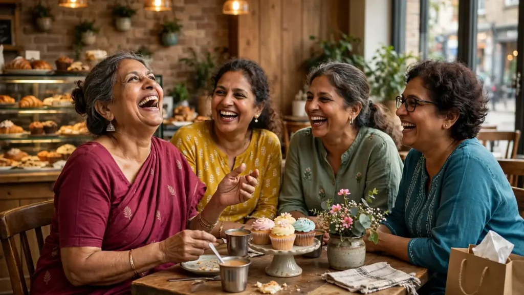 Traditional Marathi family celebrating aunt's birthday
